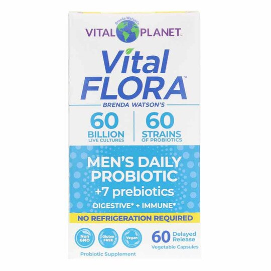 Vital Flora Men's Daily Probiotic + Prebiotics Shelf Stable, VTP